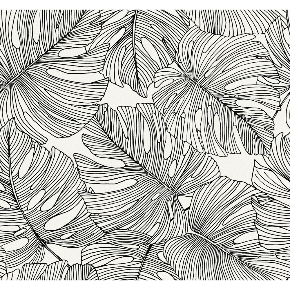 Seabrook Wallpaper SC20200 Tarra Monstera Leaf Wallpaper in Contrasto