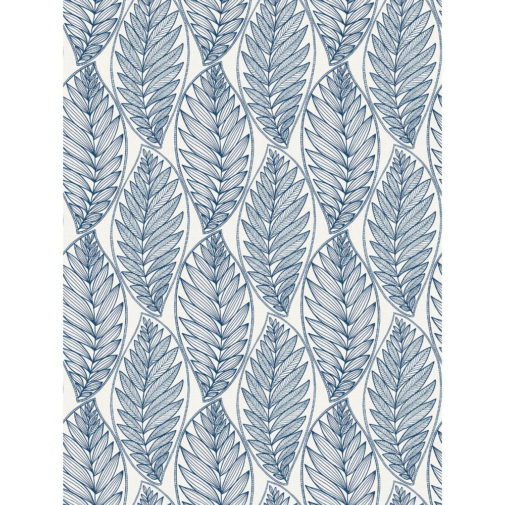 Seabrook Wallpaper SC20302 Kira Leaf Husk Wallpaper in Blue Suede