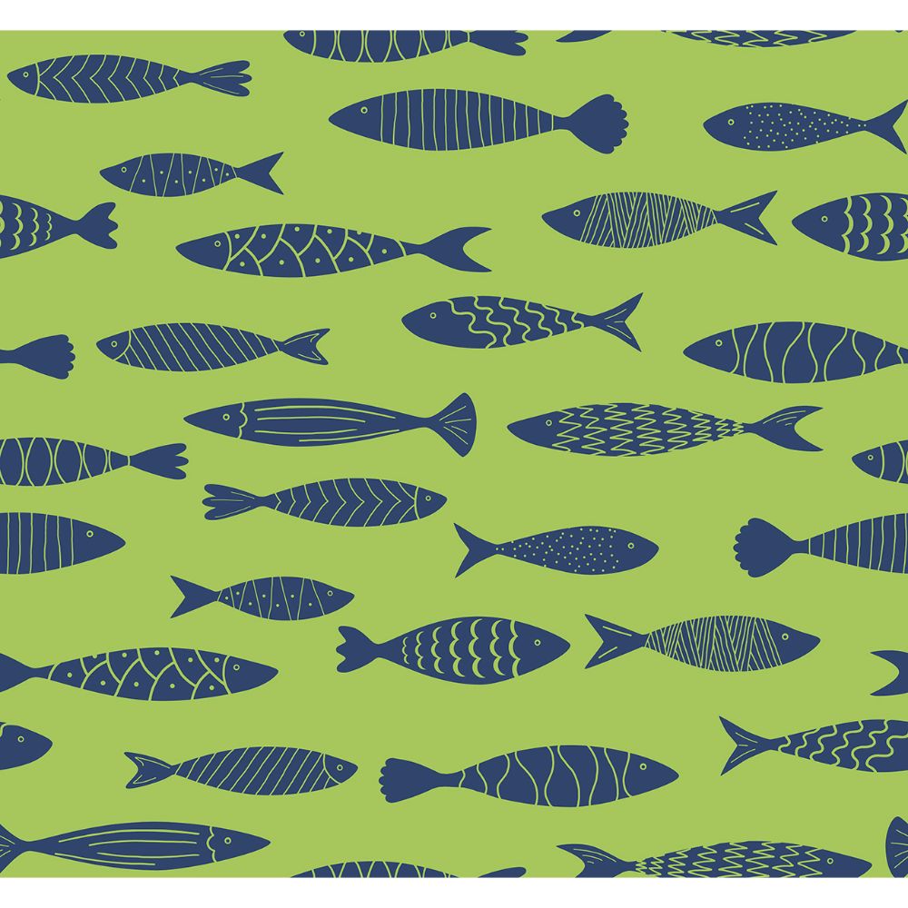 Seabrook Wallpaper SC21504 Bay Fish Wallpaper in Buckingham Green