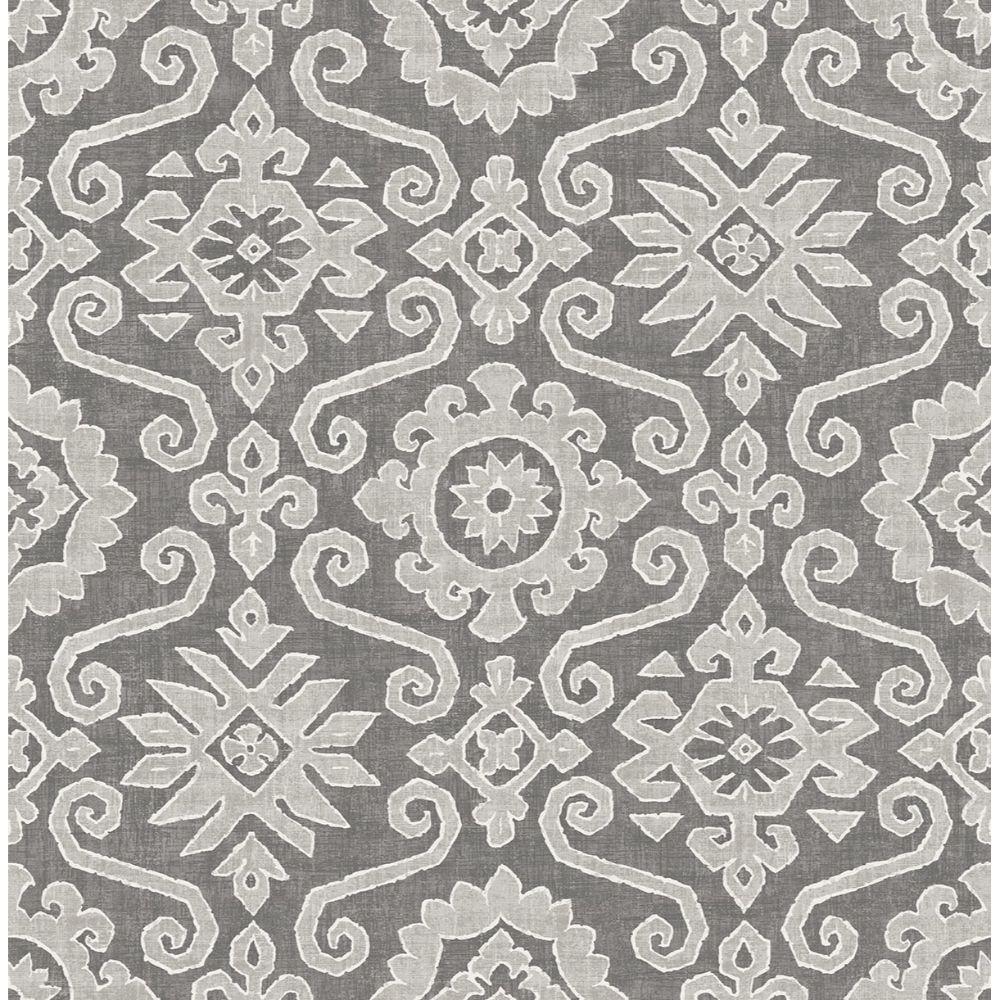 Stacy Garcia Home by Seabrook Wallpaper SG10806 Augustine in Pewter & Stone