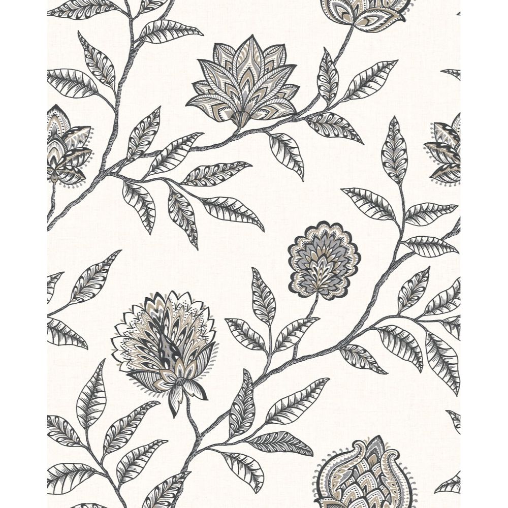 Stacy Garcia Home by Seabrook Wallpaper SG11000 Jaclyn in Charcoal & Sandstone