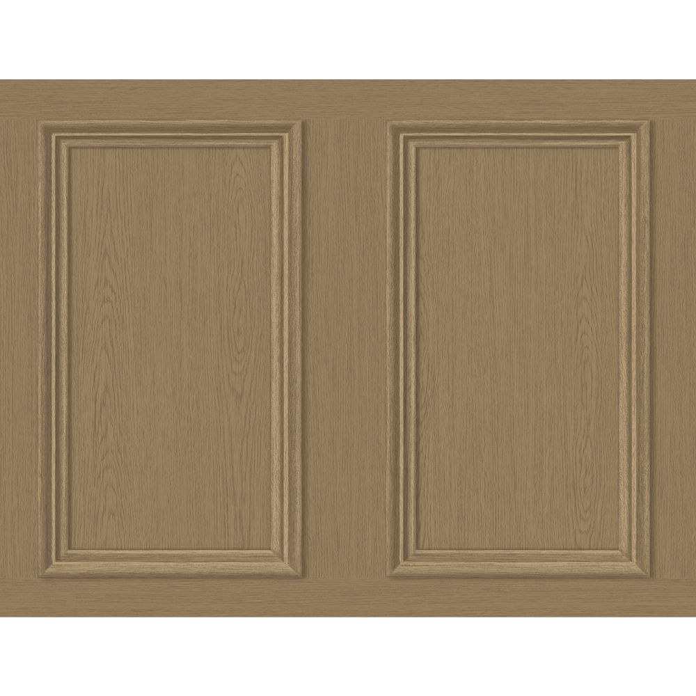Seabrook Wallpaper SG11806 Faux Wood Panel Wallpaper in Honey Brown