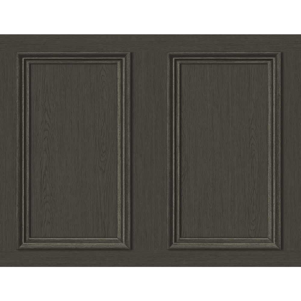 Seabrook Wallpaper SG11810 Faux Wood Panel Wallpaper in Charcoal