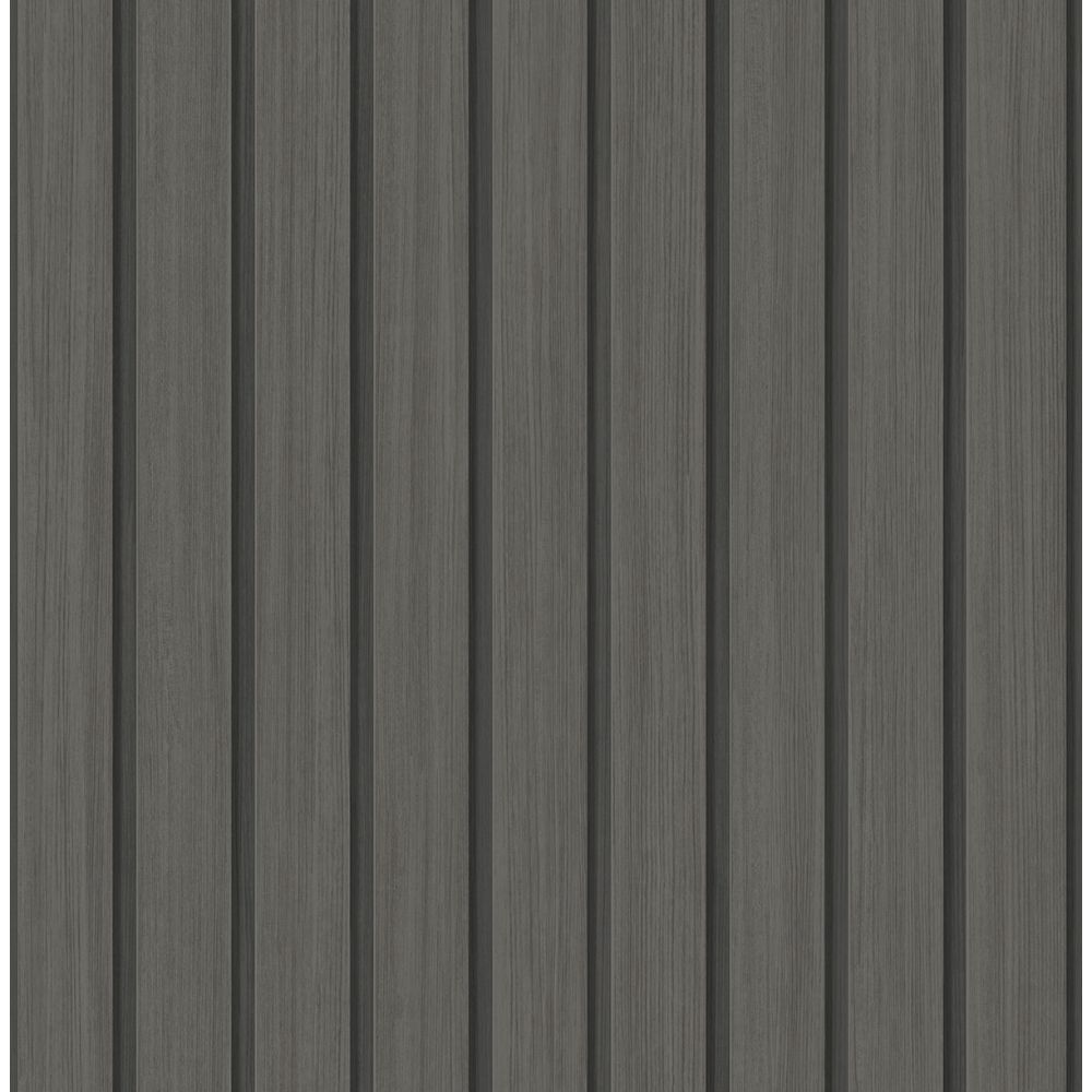 Seabrook Wallpaper SG12106 Faux Wooden Slats Wallpaper in Charcoal