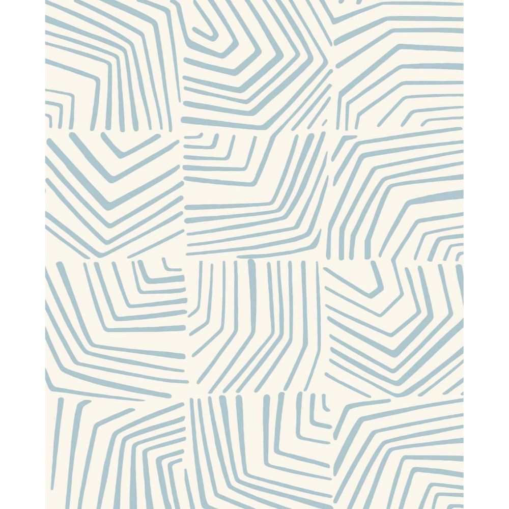 Seabrook Wallpaper SL80202 Linework Maze Wallpaper in Sky Blue