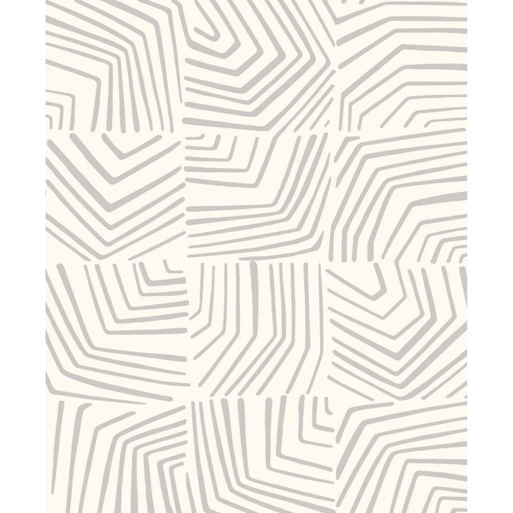 Seabrook Wallpaper SL80208 Linework Maze Wallpaper in Fog
