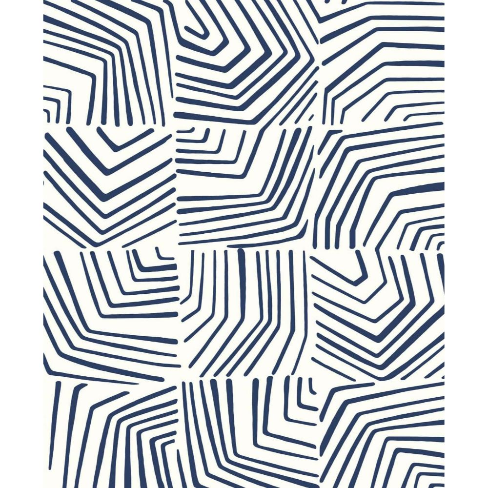 Seabrook Wallpaper SL80212 Linework Maze Wallpaper in Imperial Blue