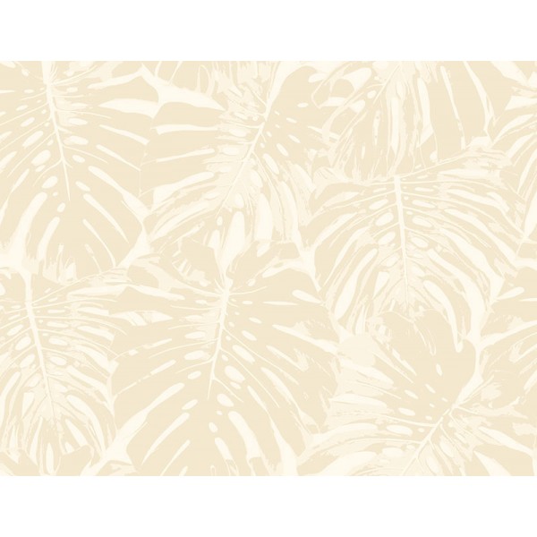 Seabrook Wallpaper TA20005 Leaves/Leaf, Tropical Wallpaper in Neutrals, Off White