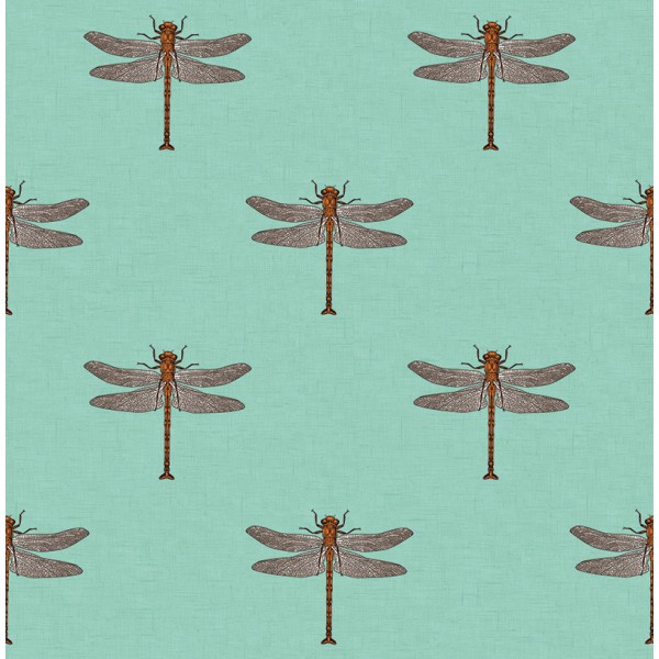 Seabrook Wallpaper TA20304 Dragonfly, Insects Wallpaper in Black, Blue, Metallic