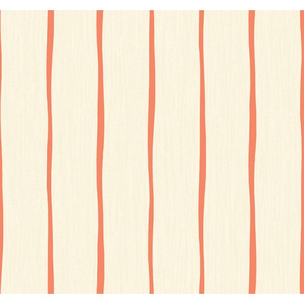 Seabrook Wallpaper TA21206 Stripe/Stripes Wallpaper in Orange/Rust, White