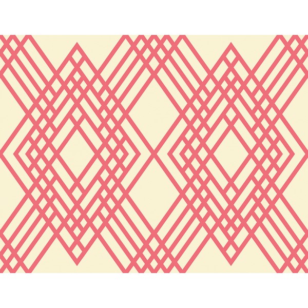 Seabrook Wallpaper TA21301 Lattice/Trellis Wallpaper in Off White, Pink