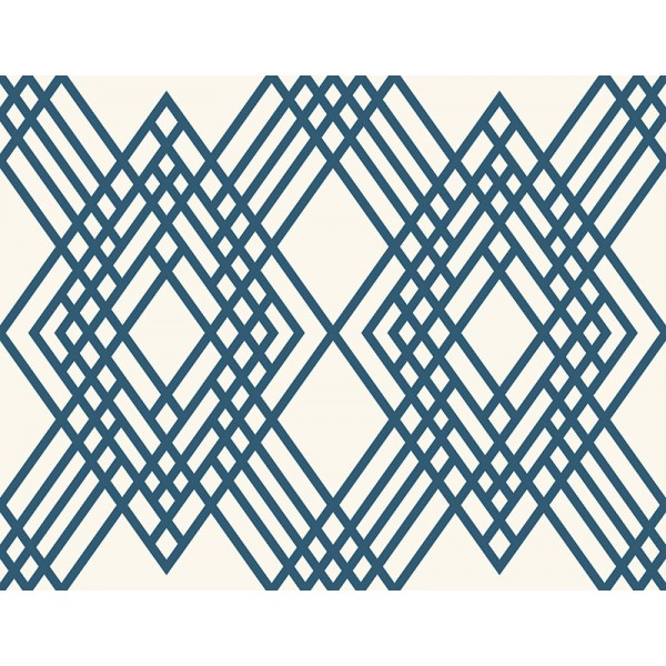 Seabrook Wallpaper TA21302 Lattice/Trellis Wallpaper in Blue, White