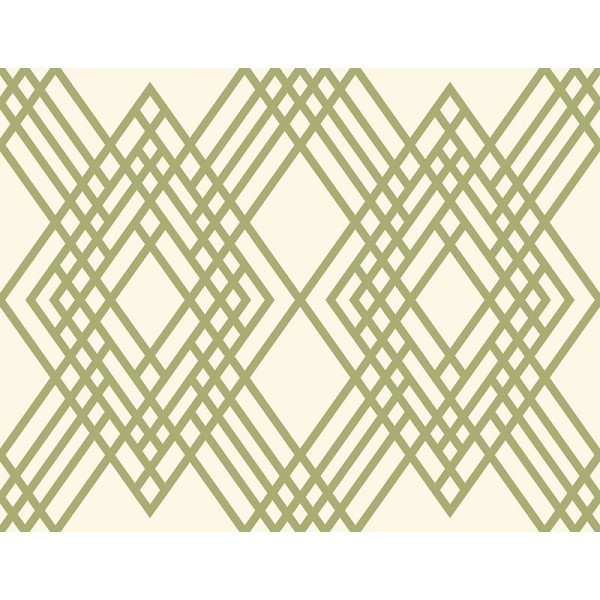 Seabrook Wallpaper TA21304 Lattice/Trellis Wallpaper in Green, White