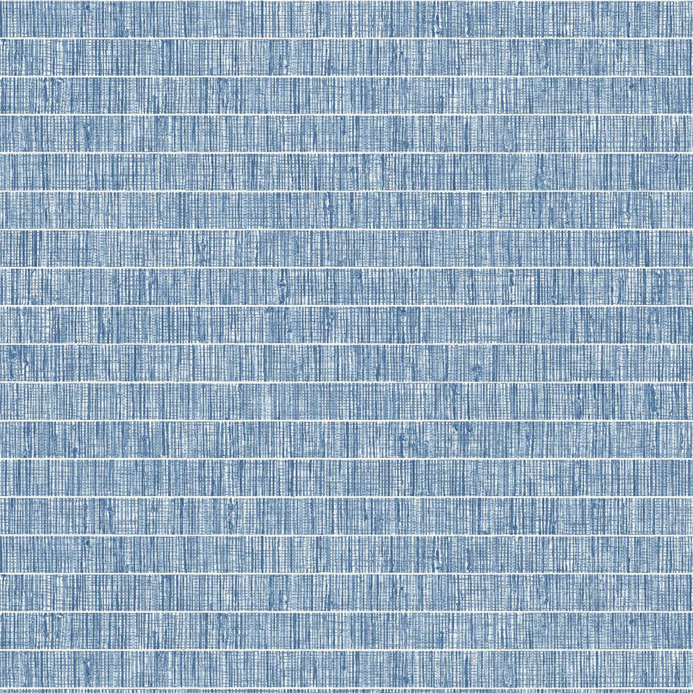 Seabrook Wallpaper TC70002 More Textures Blue Grass Band Embossed Vinyl Wallpaper in Pacifico