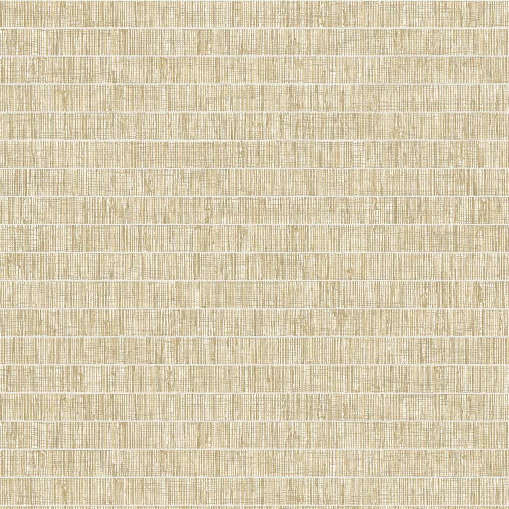 Seabrook Wallpaper TC70003 More Textures Blue Grass Band Embossed Vinyl Wallpaper in Golden Wheat