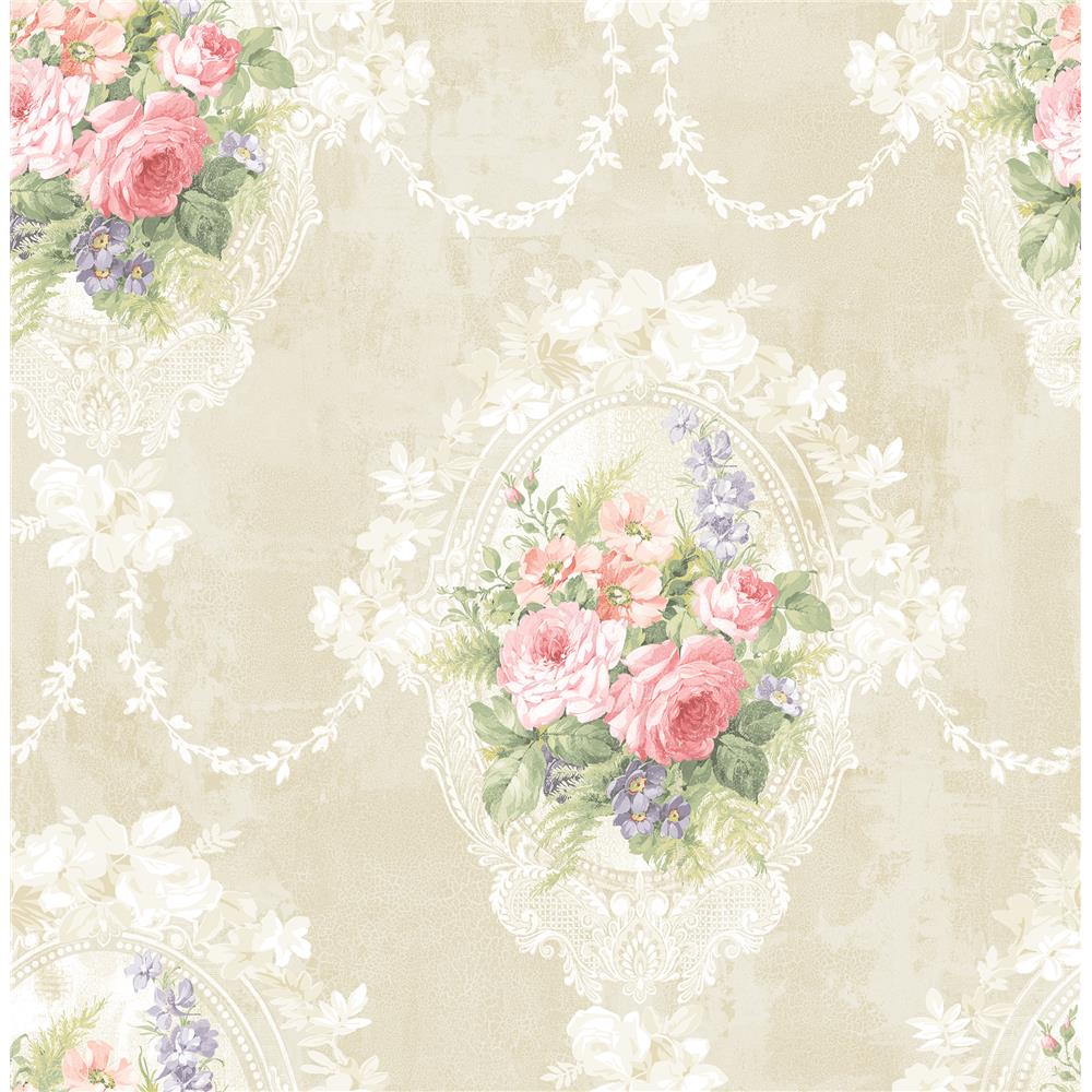 Seabrook Wallpaper RG60705 Garden Rose Wallpaper
