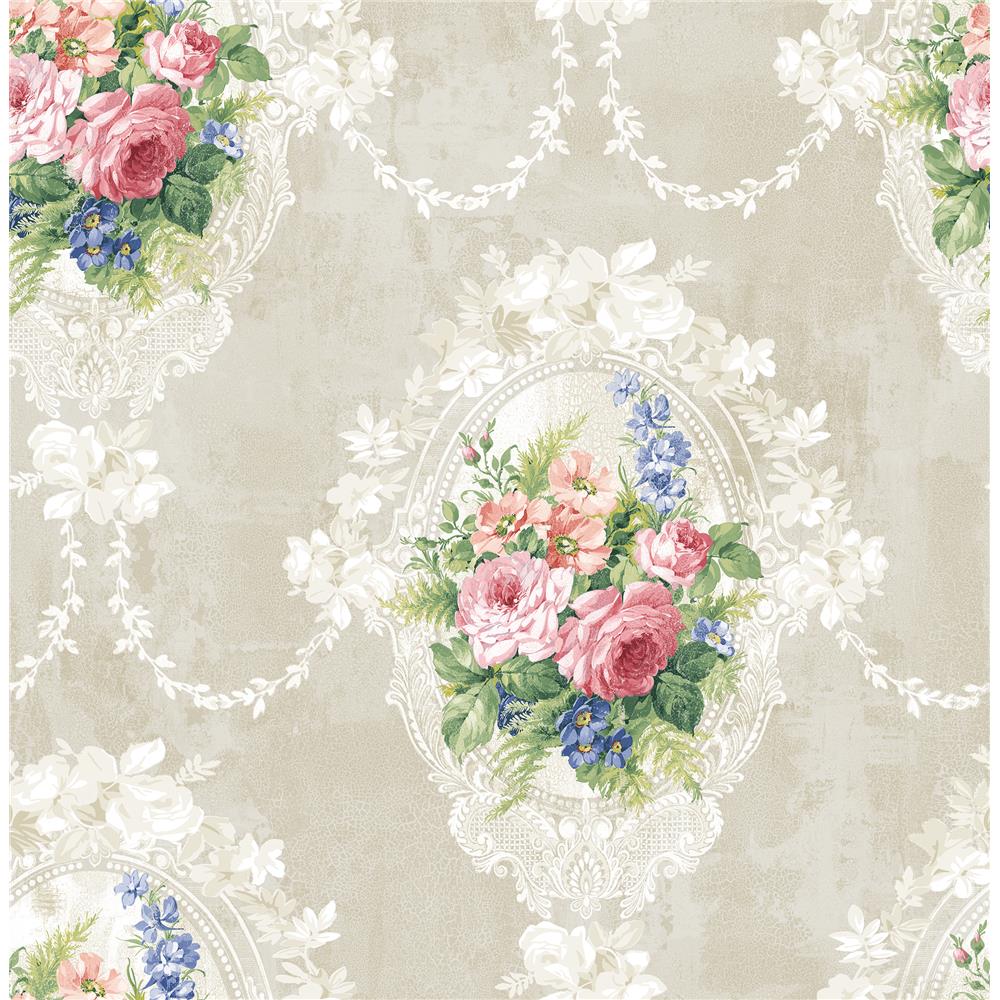Seabrook Wallpaper RG60707 Garden Rose Wallpaper