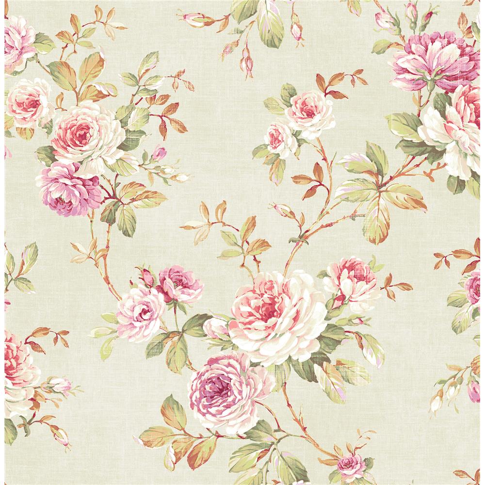 Seabrook Wallpaper RG61405 Garden Rose Wallpaper