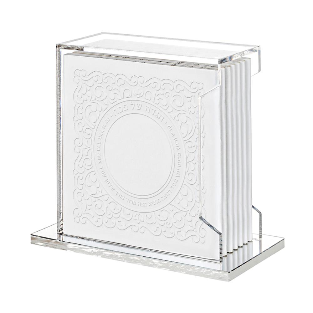 Faux Leather Lacey Style Lucite Haggadah Stand