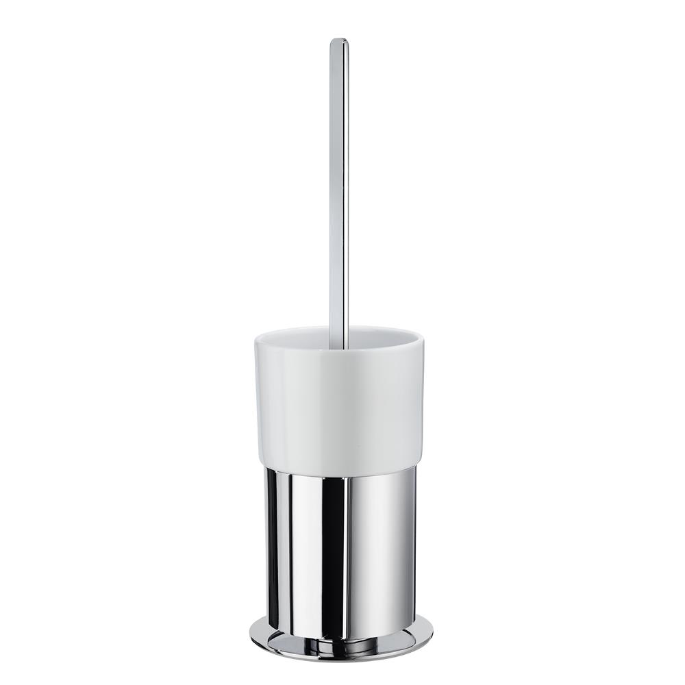 Smedbo FK311P OUTLINE TOILET BRUSH WITH PORCELAIN GLASS CONTAINER   Polished Chrome/white porcelain