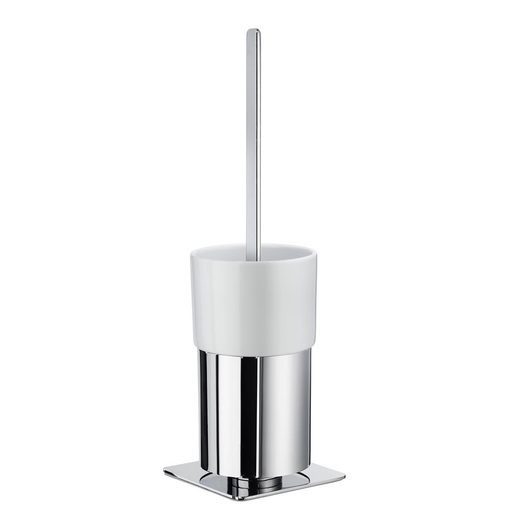 Smedbo FK321P OUTLINE TOILET BRUSH WITH PORCELAIN GLASS CONTAINER   Polished Chrome/white porcelain