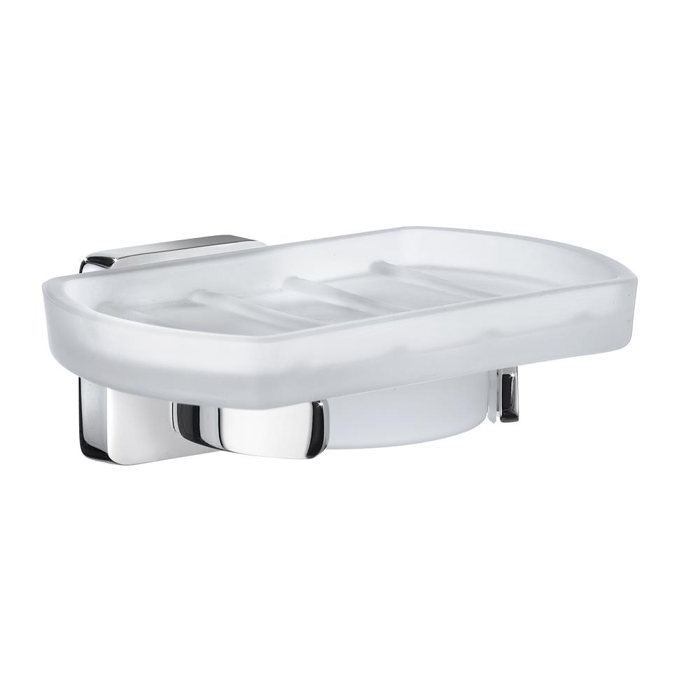 Smedbo OK342 ICE HOLDER WITH FROSTED GLASS SOAP DISH   Polished Chrome
