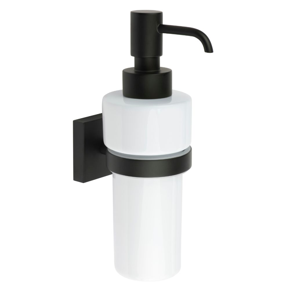 Smedbo RB369P House Soap Pump & Holder Matte Black/White Ceramic