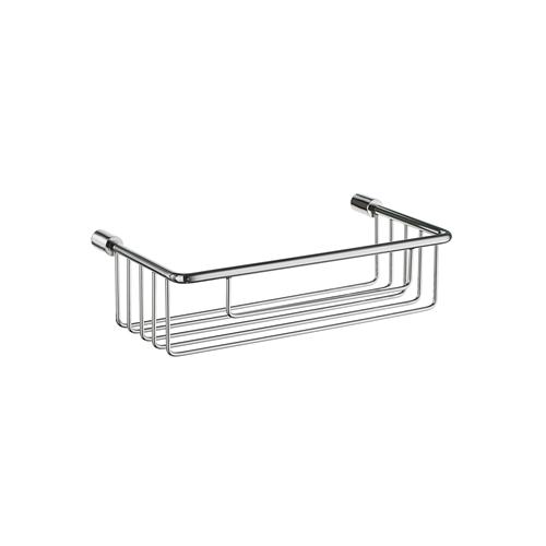 Smedbo D1001N 8 1/2 in. Wall Mounted Single Level Shower Basket in Brushed Nickel from the Sideline Collection