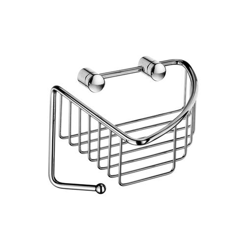 Smedbo DK1011 6 1/2 in. Wall Mounted Corner Basket in Polished Chrome from the Sideline Collection