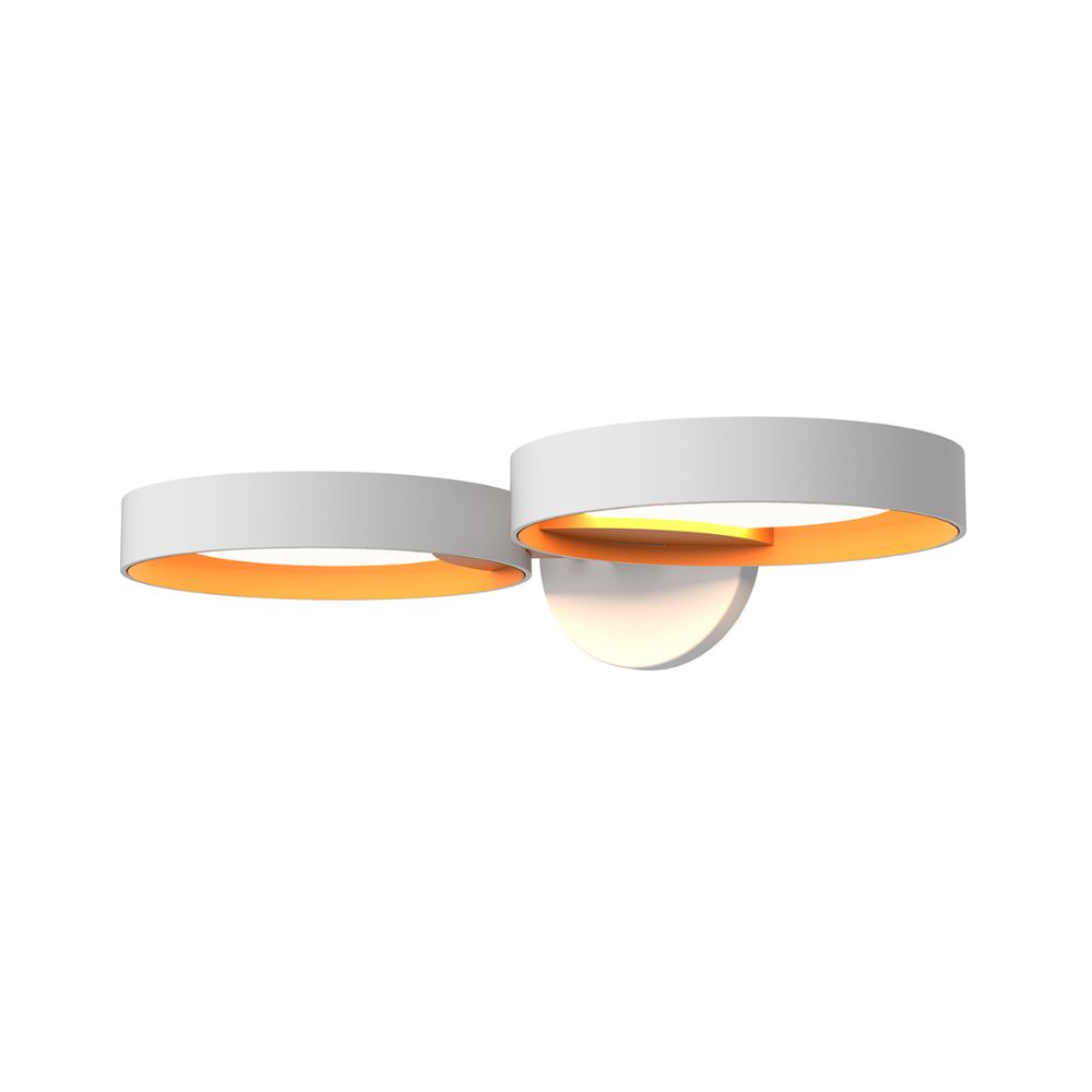 Sonneman 2651.03A Light Guide Ring Double LED Sconce in Satin White