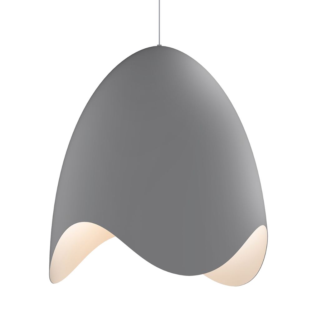 Sonneman 2676.18W Waveforms Large Bell LED Pendant in Dove Grey