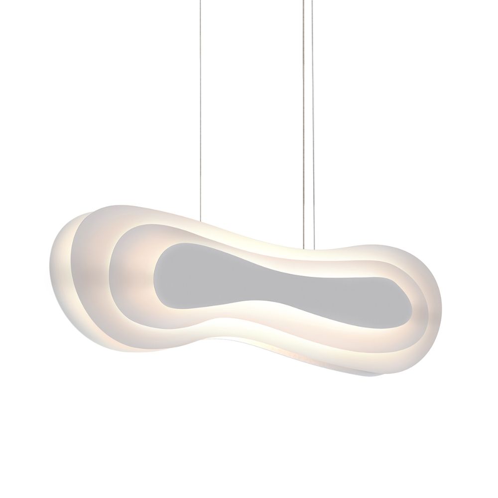 Sonneman 2696.98 Abstract Rhythms Wide LED Pendant in Textured White