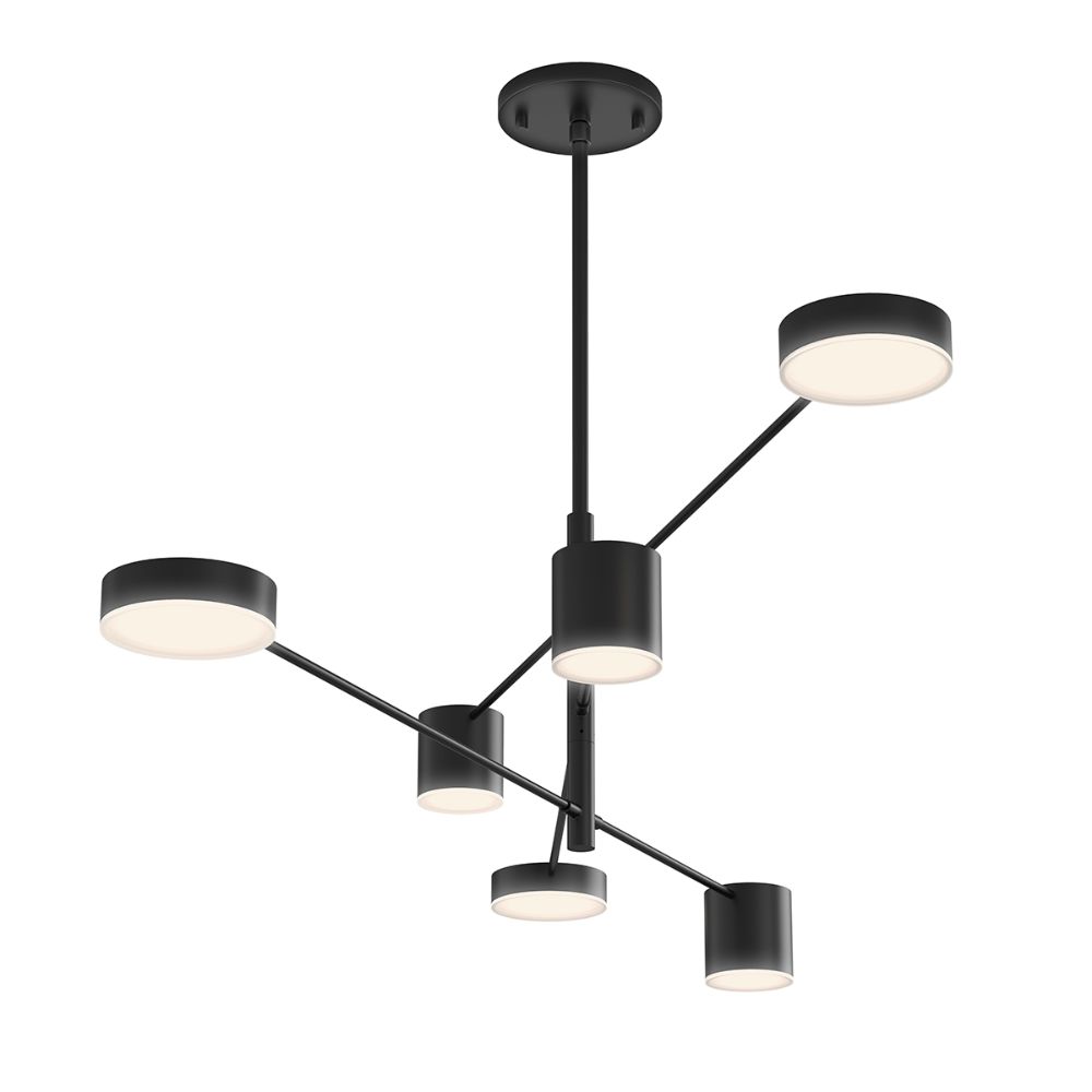 Sonneman 2883.25 Counterpoint™ 6-Light LED Pendant in Satin Black