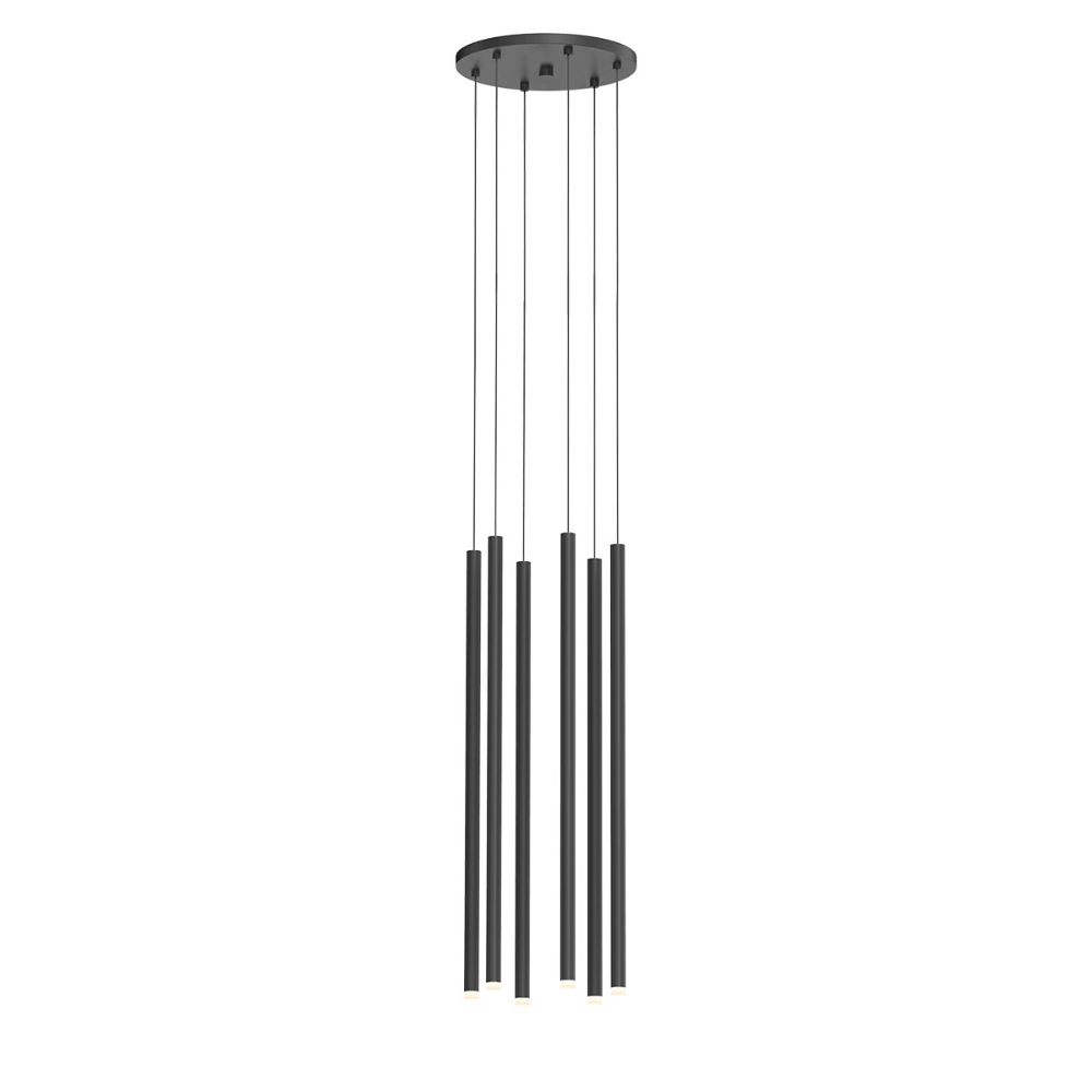Sonneman 3017.25-24 Light Chimes™ 6-Light 24" LED Pendant in Satin Black