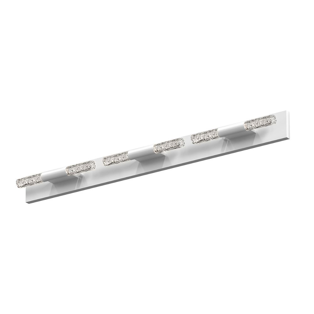 Sonneman 3803.03C Crystal Rods™ 6-Light LED Bath Bar in Satin White
