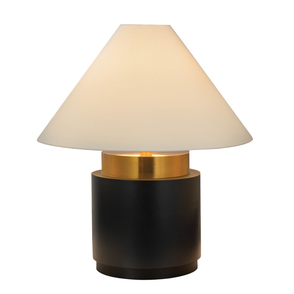 Sonneman 6127.43 Table Lamp Coolie Shade in Natural Brass & Black