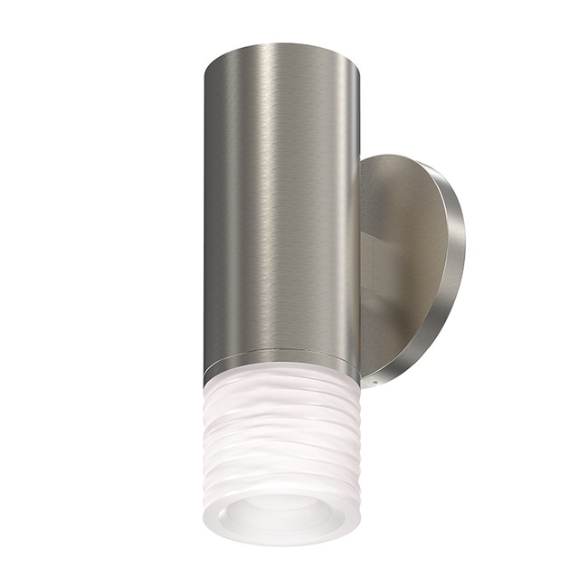 Sonneman 3052.13-FN25 ALC™ 3" One-Sided LED Sconce w/Etched Ribbon Glass Trim and 25° Narrow Flood Lens in Satin Nickel
