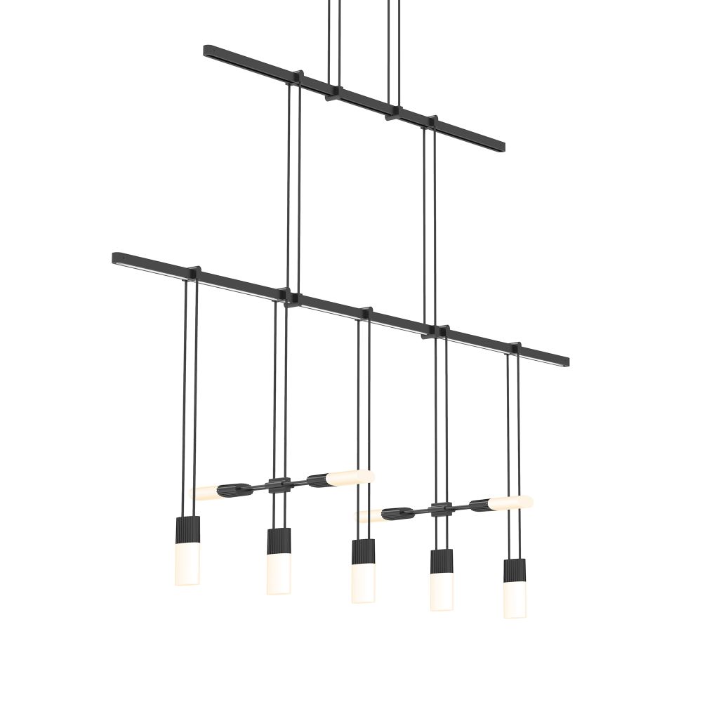 Sonneman S1B36K-JR181212-SC02 Suspenders® 36" 2-Tier Linear with Etched Chiclet Luminaire Combo in 