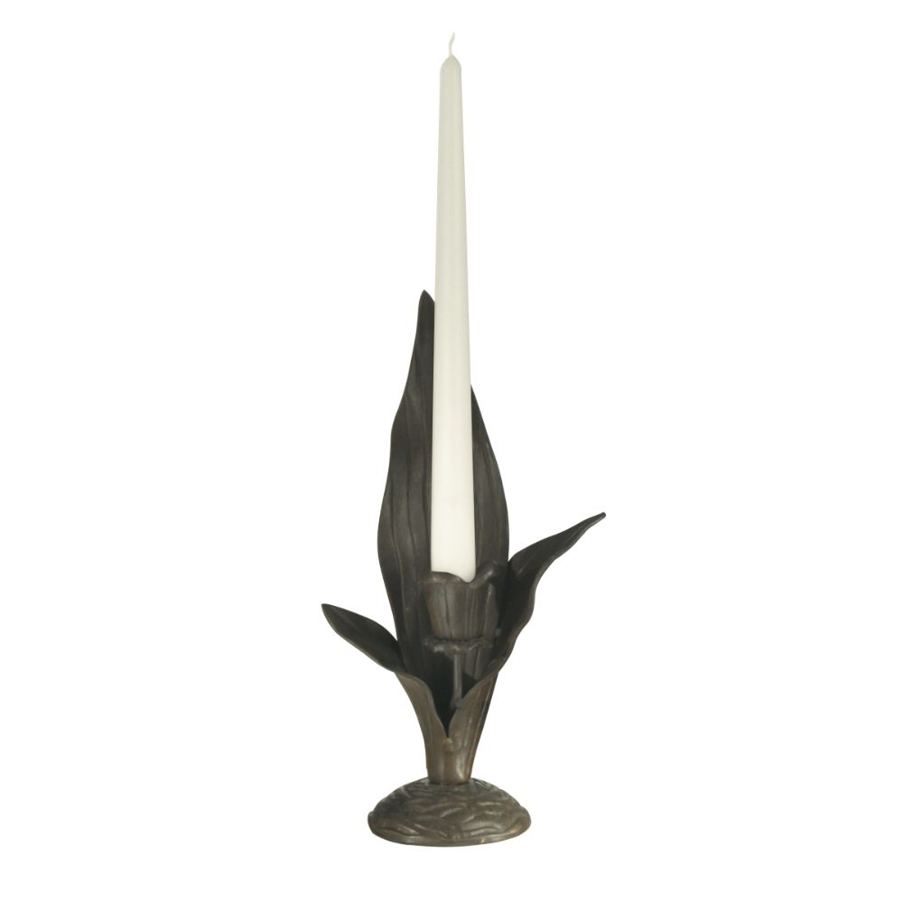 Springdale Lighting 8"H Lily & Leaves Metal Candle Holder Votive (Candles Not Included)