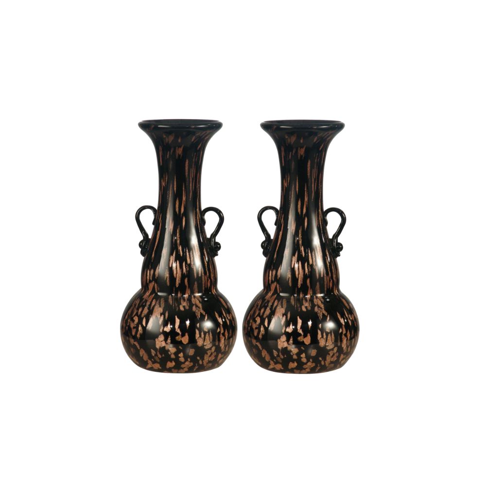 Springdale Lighting 9.75"H Malachi 2-Piece Hand Blown Art Glass Vase Set