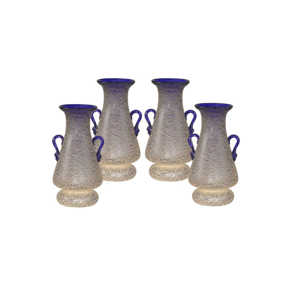 Springdale Lighting 7.25"H Malpie 4-Piece Hand Blown Art Glass Vase Set