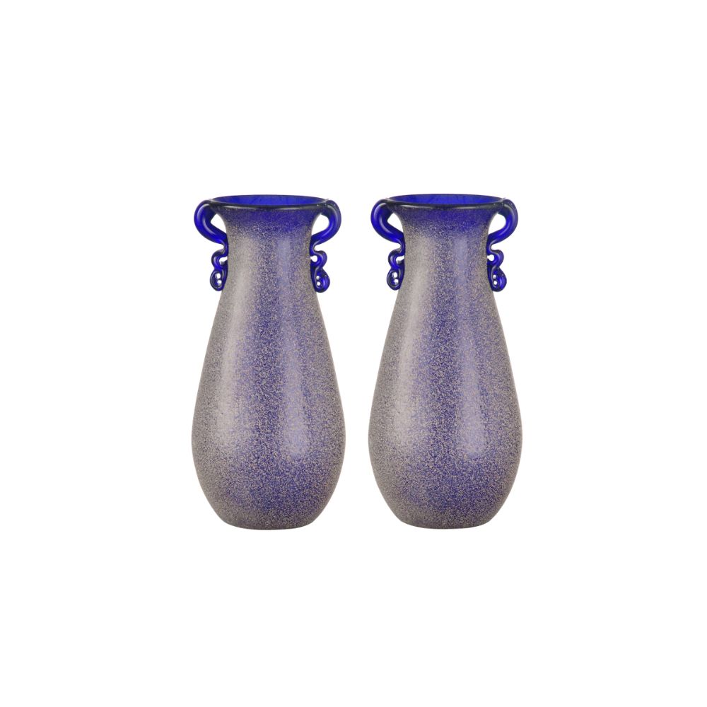 Springdale Lighting 9"H Morgana 2-Piece Hand Blown Art Glass Vase Set