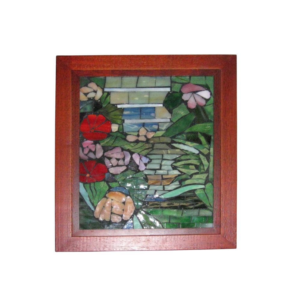 Springdale Lighting 10"H Floral Path Mosaic Art Glass Wall Panel