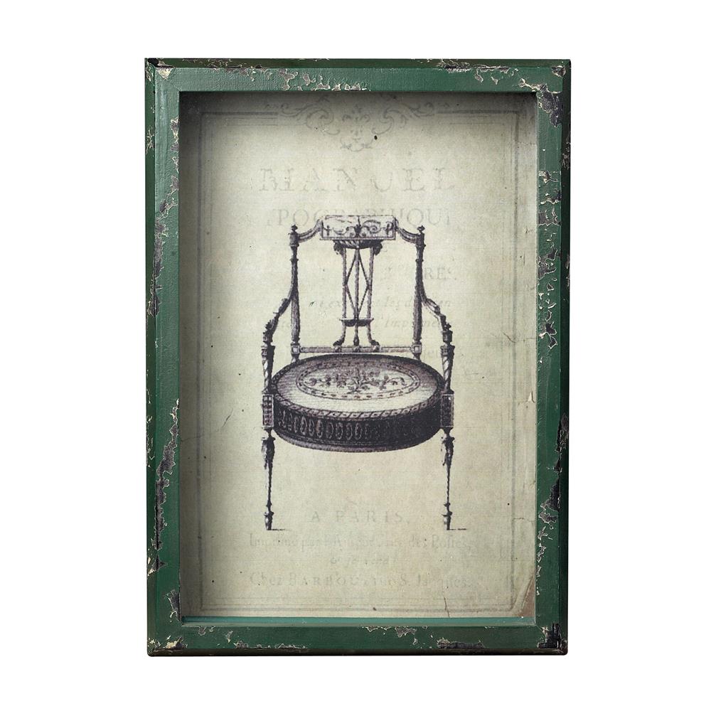 ELK Home 128-1027 Picture Frame With French Antique Chair Print In Distressed Verde