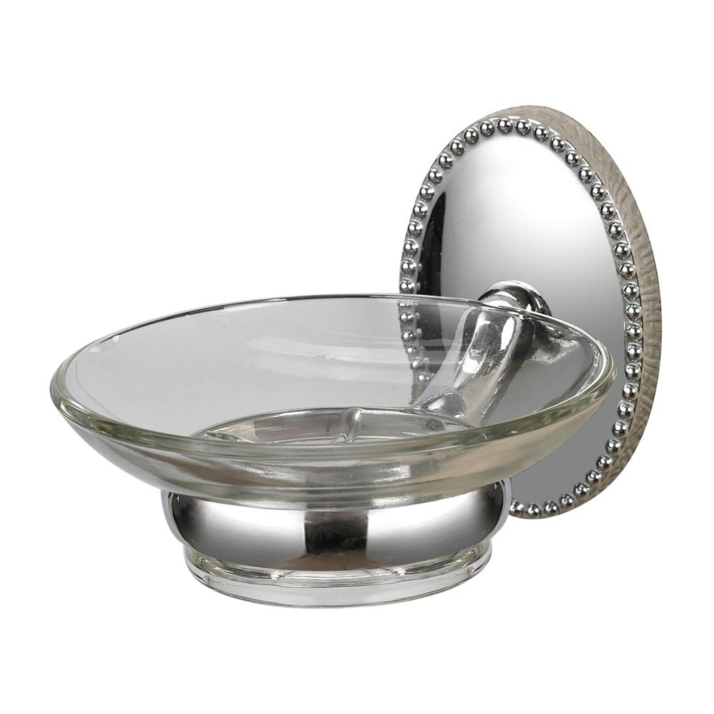 ELK Home 131-015 Soap Dish Holder In Chrome / Glass In Chrome