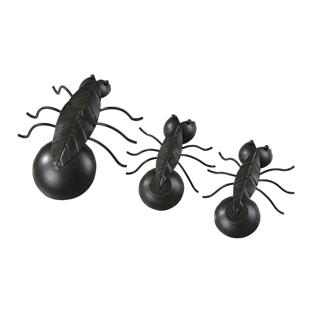 ELK Home 51-10081/S3 Set Of 2 Metal Ants In Restoration Black