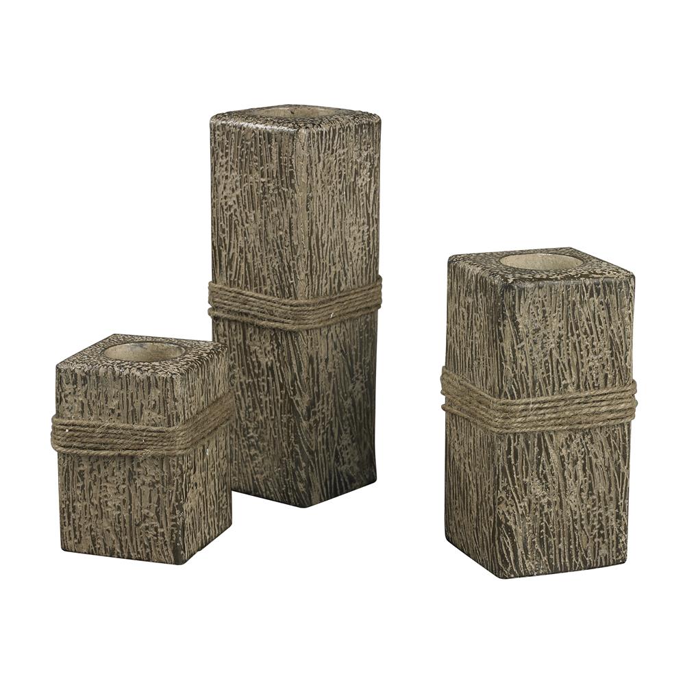 ELK Home 93-10103 Set Of 3 Rop Wrapped Candle Holders In Trinidad