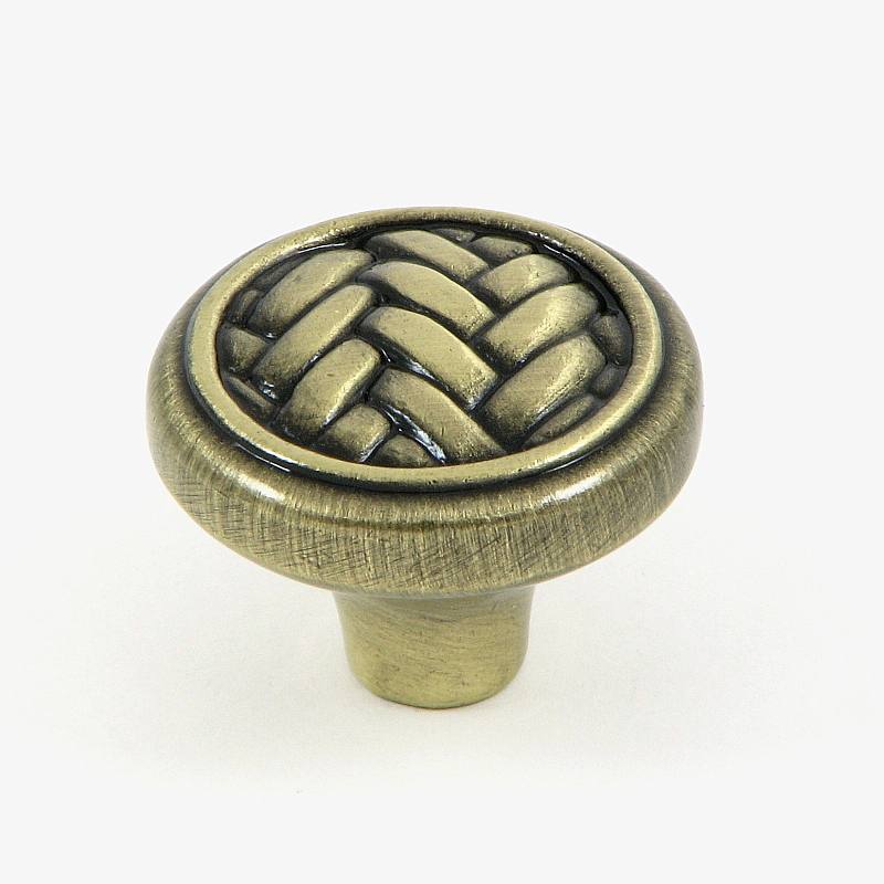 Stone Mill Hardware CP80498-ABR Brushed Antique Brass Harris Cabinet Knob in Antique Brass
