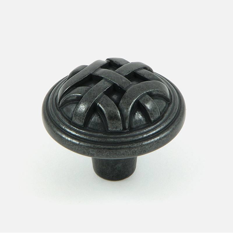 Stone Mill Hardware CP82115-BA Antique Black Cross Flory Cabinet Knob in Black Antique