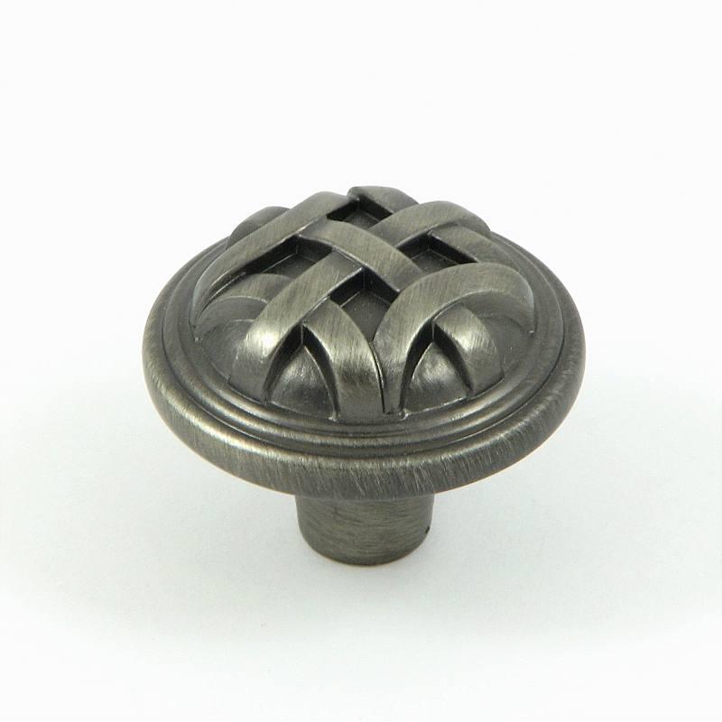 Stone Mill Hardware CP82115-WEN Weathered Nickel Cross Flory Cabinet Knob in Weathered Nickel